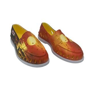 Sperry X Jaws Men's Orange/Yellow Sunset Deck Casual Loafers Size 7 Preowned